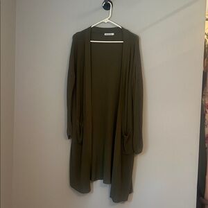 Olive Green Cardigan Sweater